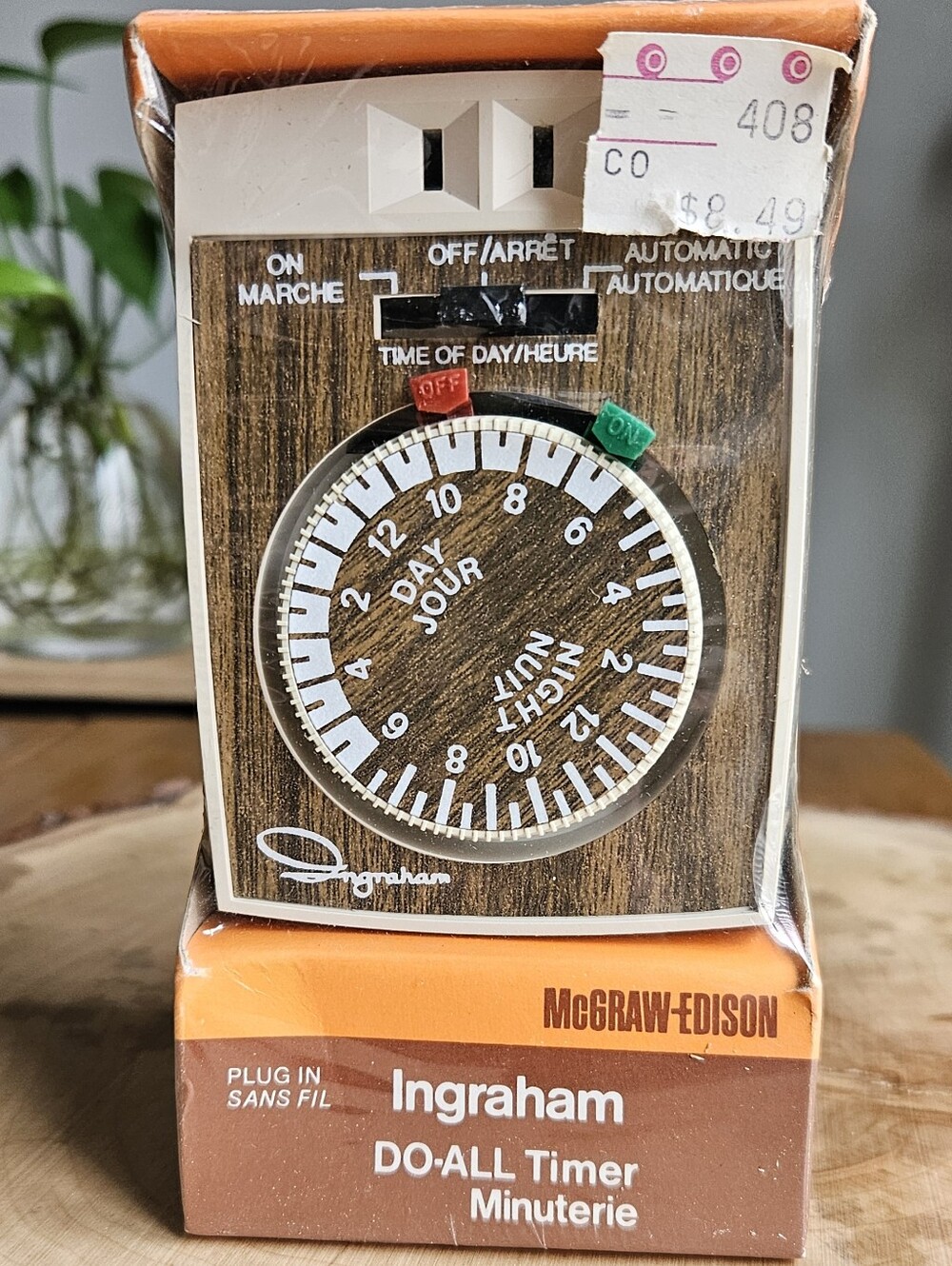Ingraham DO-ALL Timer McGraw-Edison 24 Hour Plug In Woodgrain NOS - Vintage